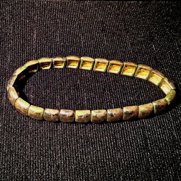 Napier Pineapple Earrings, Elastic Bracelet, Silver/Gold Toned Hoop Earrings - Picture 7 of 9